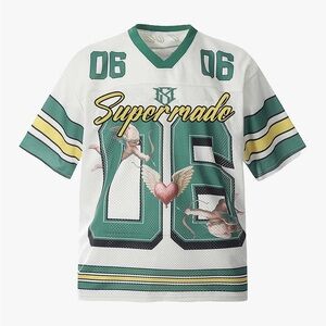 Supermade SPORTS JERSEY V-NECK T-SHIRT - L